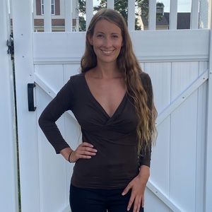 Brown XS Loft blouse